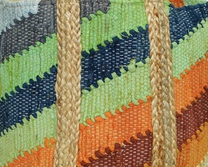 Sac fourre-tout bohème en jute tissé pour femme, motif uni multicolore, sac à bandoulière écologique à ouverture supérieure, usage quotidien, plage, toutes saisons - Product Image 2