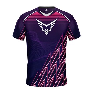 Jersey Deportivo Sublimado Personalizado para Hombre con Cuello en V, Color Morado y Rosa, de Secado Rápido - Product Image 1