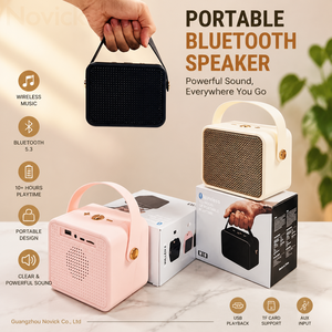 Haut-parleur sans fil portable rétro M19, mini enceinte portable avec <span class=keywords><strong>caisson</strong></span> de basses, son stéréo, pour la maison, l'ordinateur de bureau, la musique en extérieur - Product Image 1
