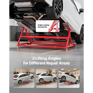 Sollevatore Auto Portatile in Acciaio Rinforzato, Capacità 2000 kg, Sollevamento Rapido, Altezza Massima 58 cm, Larghezza Regolabile, Ruote, Sollevamento Manuale - Product Image 3