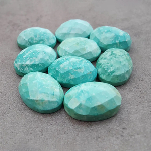 Turquoise tibétaine naturelle, taille damier, forme ovale, calibrée, qualité AAA+, certifiée par un tiers, Rajasthan, pour la fabrication de bijoux - Product Image 1