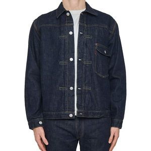 Chaqueta de Mezclilla Índigo Crudo para Hombre con Logotipo OEM Personalizado, Chaqueta Trucker de Jean Rígido de Alta Calidad, Chaqueta de Trabajo con un Solo Bolsillo, Fabricante - Product Image 3