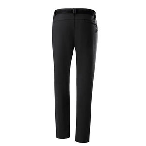 Men's <b>Black</b> Windproof Polyester Pants Elastic Waist Drawstring Casual Winter Sport <b>Trousers</b> <b>with</b> Side <b>Pockets</b> - Product Image 4