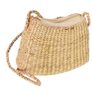 Sac bandoulière en paille fait main : Hyacinthe d'eau tressée - Product Image 3