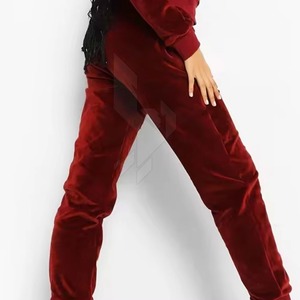 Top Selling Women's Velour Sets <b>Zip</b> <b>up</b> <b>Crop</b> Top Shorts Regular Fit 100% Cotton Solid Custom Logo Autumn Tracksuits OEM - Product Image 2