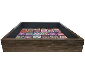 Plateaux de service carrés haut de gamme avec autocollant élégant pour table à manger, maison et bureau, polyvalents pour cadeaux et articles de service, en vente - Product Image 2