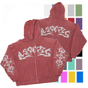 Sweat à capuche personnalisé avec strass, pull-over uni pour l'hiver, homme, femme, unisexe, luxe, 100% coton, molleton, impression numérique écologique - Product Image 2