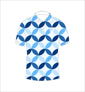 Polo pour homme bleu à motif géométrique ondulé, sublimation personnalisée, manches courtes, été, décontracté, respirant, léger, pour le golf - Product Image 4