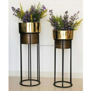 Antique <b>Planters</b> Stand Floor Display Metal Crafts Oval <b>Planter</b> Flower Pots Hotel Home Interior Decoration <b>Planter</b> Set With Stand - Product Image 5