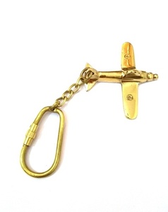 Vintage Brass Airplane Keychain Handmade Metal Aircraft <b>Key</b> Ring with Carabiner Clip Aviation <b>Key</b> Holder Gift for Pilots <b>T</b> - Product Image 4
