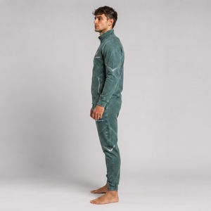 Conjunto Deportivo para Hombre, Sudadera de Felpa Suave con Efecto Desgastado, Pantalones Deportivos con Cordón, Dos Piezas, Ropa Cómoda para el Día a Día - Product Image 2