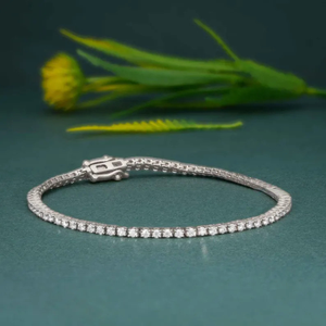 Tennis <b>Bracelet</b> Rhodium Plated Alloy <b>Crystal</b> Rhinestone Channel Setting Classic For Unisex Jewelry Gift - Product Image 1