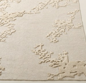 Tapis Dhurrie marocain tissé à la main, couleur crème, en laine texturée, pour la décoration du salon et de la chambre à coucher - Product Image 2