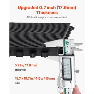 Tappetini Modulari a Incastro 15.7FT X 15.7FT 24pz Antiscivolo Neri in PP con Drenaggio, Pavimentazione in Plastica a Incastro - Product Image 3