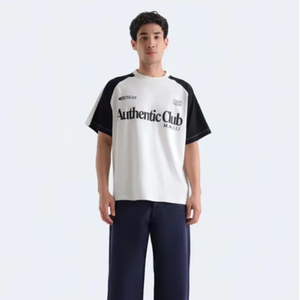 T-shirt décontracté pour homme à manches courtes et coupe ample avec impression de slogan SOSH 4 et motif lettres, en tissu Spandex/Coton 300 grammes - Product Image 1