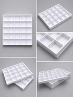 Barquette rectangulaire en PP blanc, compartimentée, écologique, pour l'emballage et la présentation alimentaire