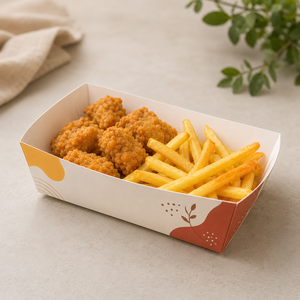Contenedor de Aperitivos Desechable Ecológico y Biodegradable a Bajo Precio, Plato de Papel para Lukumades, Bandeja con Logotipo Personalizado, Caja de Papel para Waffles Franceses - Product Image 3