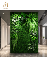 Panel Dinding Tanaman Buatan 3D dengan Dedaunan Plastik Realistis untuk Latar Belakang Fotografi Hotel-Penggunaan Dalam Ruangan