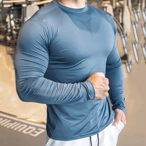 Fabricant de T-shirts de Sport Personnalisés pour la Musculation, Vêtements de Compression Sportifs Extensibles dans les Quatre Sens en Polyester Spandex, Vente en Gros, Fabricant OEM ODM - Product Image 2