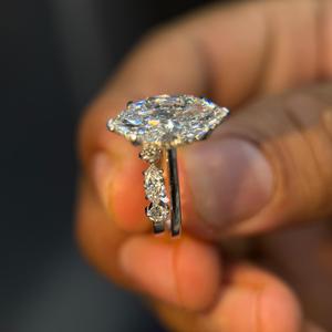 Bague en diamant de laboratoire de haute qualité, or massif 14 carats plaqué rhodium, bijoux romantiques pour femme, idéale pour les fiançailles, les mariages, les anniversaires - Product Image 3