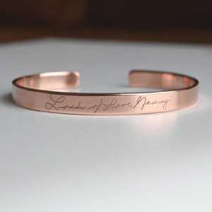Custom name engraved <b>copper</b> <b>bracelet</b> gift occasions party healing therapy wrist band <b>copper</b> jewelry - Product Image 1