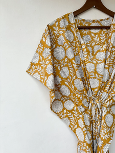 Vestido Kaftán sin Mangas de Algodón con Estampado Floral Tropical, Estilo Casual de Verano para Mujer, Playa, Islas del Pacífico Asiático - Product Image 3