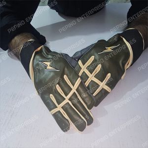 ถุงมือตีเบสบอล/ซอฟต์บอลหนังแท้ Custom Cabetta สีเขียว/ทอง สำหรับฝึกซ้อม ใช้ได้ทั้งมือซ้ายและขวา ทนทาน - Product Image 3