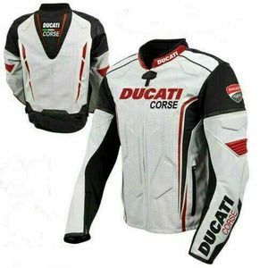 Blouson de moto en cuir imprimé Ducati Corse Tricolore pour les propriétaires de Panigale V4, coupe-vent unisexe pour le printemps, 220g, manches longues - Product Image 4