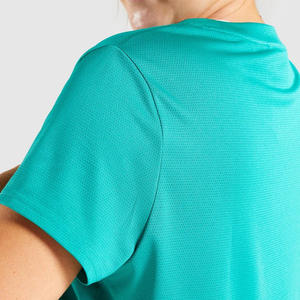 Camiseta de Verano para Mujer, de Algodón Peinado Grueso, Cuello Redondo, Hombros Caídos, Diseño Personalizado con Pedrería, Estilo Casual, Lisa y Grande - Product Image 3