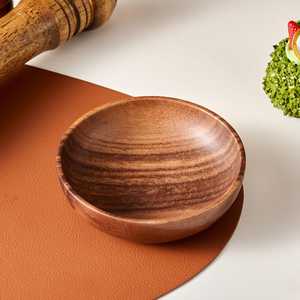 Tazón para Ensalada de Madera de Acacia Natural, Hecho a Mano, Pulido, Ecológico, para Servir en Fiestas, Vajilla de Cocina, Venta al Por Mayor - Product Image 5