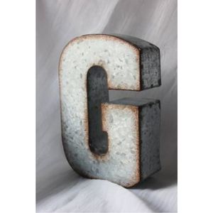 Letra F de Metal Galvanizado Industrial para Decoración de Pared, Letrero de Acero y Zinc Rústico Vintage para Decoración del Hogar, Oficina, Bodas y Fiestas - Product Image 5