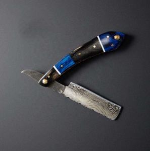 Rasoir droit en acier Damas de haute qualité, manche en bois, rasoir de qualité supérieure pour le rasage des cheveux, du visage et du corps par LCI - Product Image 4