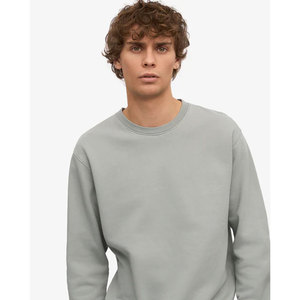 เสื้อสเวตเชิ้ตคอกลมสีเทาอ่อนสำหรับผู้ชาย ทรงปกติ ผ้าฝ้าย 100% เฟรนช์เทอร์รี่ แขนยาว สวมใส่สบายๆ สำหรับฤดูใบไม้ร่วง - Product Image 4