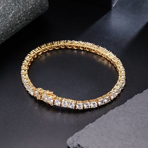 RAMDUT IMPEX Bracelet tennis en moissanite or glacé, sertissage lourd, vente en gros, chaîne en or de qualité supérieure, pierres étincelantes, GRA - Product Image 1