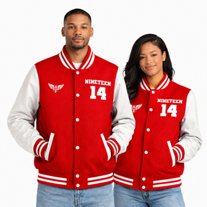Custom Red Greek Letter <b>Varsity</b> <b>Jacket</b> Embroidered Sorority Style Letterman <b>Jacket</b> for Women OEM College Inspired <b>Bomber</b> Coat - Product Image 1