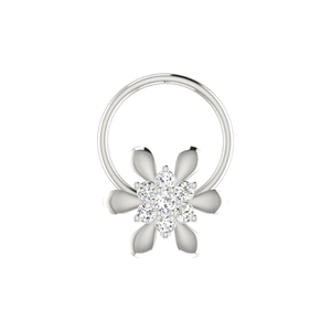 Ajretail14K <b>Gold</b> Petal Bloom Design 0.05ct Natural Diamond <b>Nose</b> Pin - Product Image 3