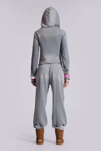 Pantalon de jogging surdimensionné délavé effet soleil pour femme, style streetwear décontracté en mélange de coton, coupe ample, mode vintage - Product Image 4