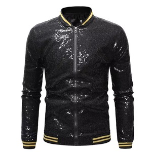 Custom Design Sequin <b>Jacket</b> for man Canvas Front Logo Breathable Winter Street Wear Outdoor - Product Image 1
