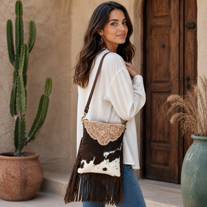 Premium Cowhide Leather Crossbody Bag Women Fringe Shoulder Handbag | <b>Large</b> Capacity Travel Shopping <b>Purse</b> | India 2026 Export - Product Image 3