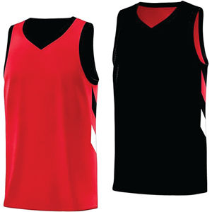 Maillot de basketball réversible à col en V, personnalisé OEM, séchage rapide, imprimé, pour hommes, prix d'usine - Product Image 2