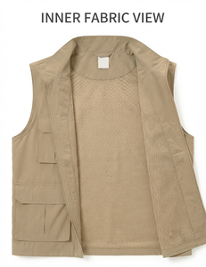 Nouvel Arrivage 2026 – Gilet en Toile pour Homme, Vente en Gros, Personnalisable, Sans Manches, Multi-Poches, Respirant et Coupe-Vent - Product Image 5