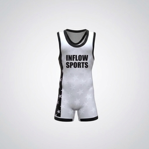 Combinaison de lutte Inflow Sports à impression par sublimation, ajustée, anti-humidité, vêtements de sport pour hommes adultes - Product Image 1