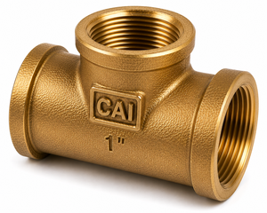 Conector en T de Latón con Rosca Hembra NPT, Conector Hembra Forjado Resistente a la Corrosión, Piezas de Plomería para Línea de Agua de 1 Pulgada - Product Image 1