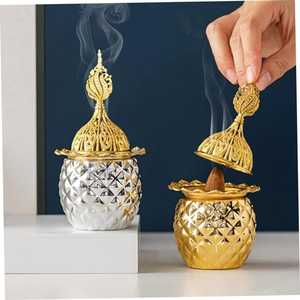 Ensemble brûleur d'encens en résine en forme de croissant de lune avec calligraphie arabe, support coloré pour Bakhoor, ensemble encensoir Oud du Moyen-Orient - Product Image 6