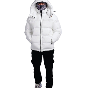Blouson matelassé pour homme, décontracté, à capuche, entièrement zippé, effet métallisé brillant, blouson d'hiver, design personnalisé, blousons matelassés pour homme sur mesure - Product Image 3