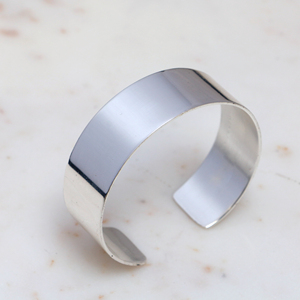 Solid Brass Cuff Bracelet Blank for <b>Engraving</b> – Polished Minimalist Wide Open <b>Bangle</b> Gift For Her - Product Image 1