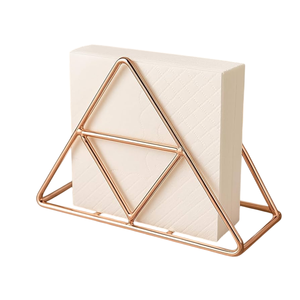 Support de serviettes décoratif en fil de fer doré de style nordique, distributeur de mouchoirs plats, plateau robuste pour serviettes en papier de cocktail pour la maison. - Product Image 5