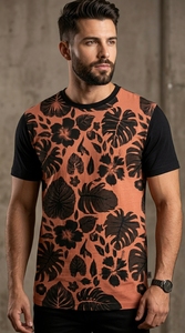 Custom Sublimated Floral Print Sports <b>T</b> <b>Shirt</b> Quick Dry <b>Polyester</b> Casual Athletic <b>T</b> <b>shirt</b> for Men - Product Image 5