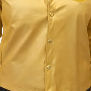 <b>Women</b> Golden Soror Vegan Leather Jacket Gold Faux Leather Zip Up <b>Coat</b> Long Sleeve Casual Sorority Fashion Streetwear Motorcycle - Product Image 2