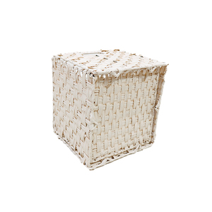 <b>Square</b> Water Hyacinth Eco-Friendly Storage <b>Basket</b> with Handle for Home Organization Modern Style Multifunctional Design - Product Image 5
